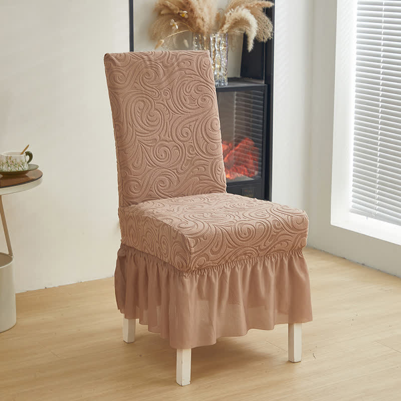 Universal Stretch Jacquard Esszimmerstuhlbezug - Kamel - 6 Stück - Einheitsgröße - image 9