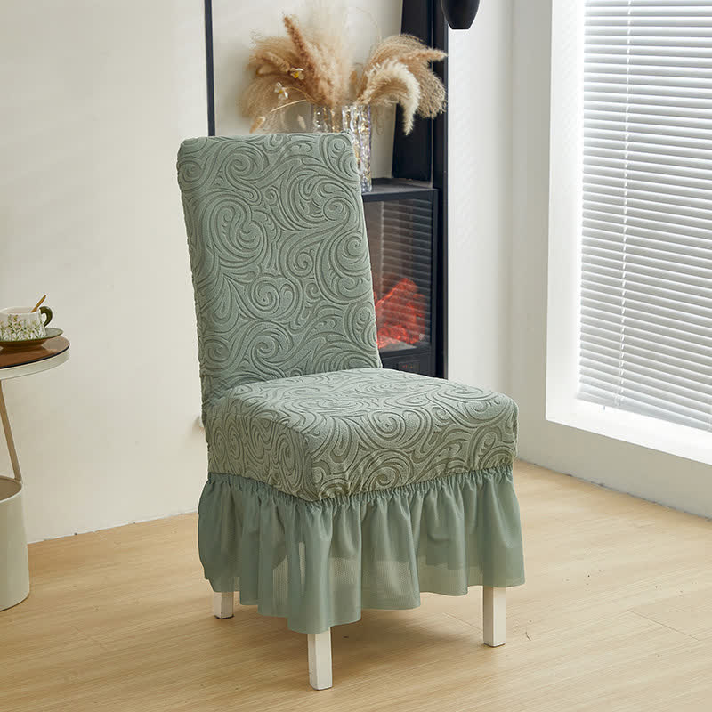 Universal Stretch Jacquard Esszimmerstuhlbezug - Salbeigrün - 6 Stück - Einheitsgröße - image 14