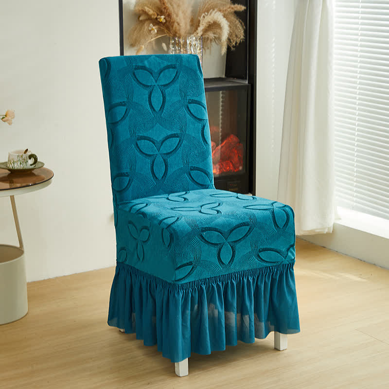 Stuhlhusse aus einfarbigem Stretch-Jacquard - Cyan - 6 Stück - Rock - image 15