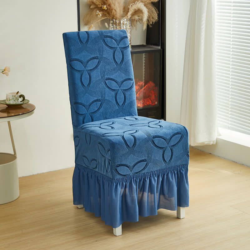 Stuhlhusse aus einfarbigem Stretch-Jacquard - Dunkelblau - 6 Stück - Rock - image 13