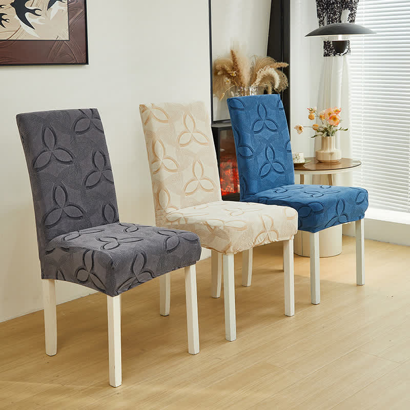 Stuhlhusse aus einfarbigem Stretch-Jacquard - image 1