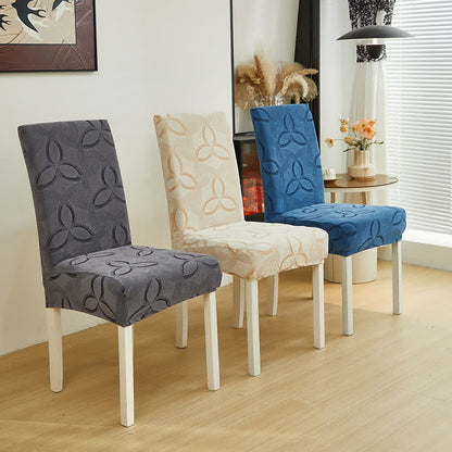Stuhlhusse aus einfarbigem Stretch-Jacquard - image 1