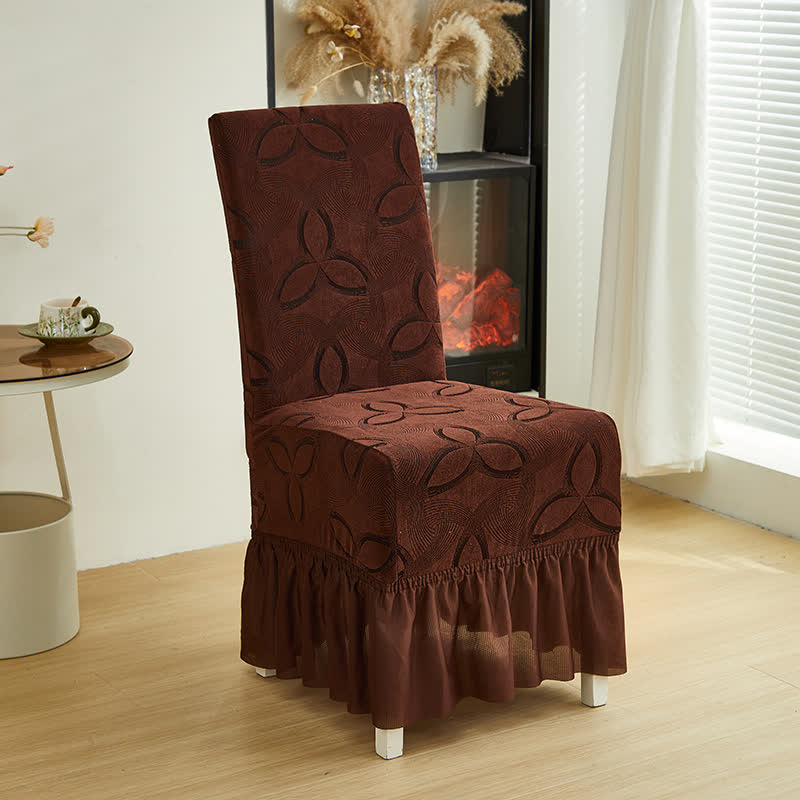 Stuhlhusse aus einfarbigem Stretch-Jacquard - Kaffee - 6 Stück - Rock - image 19