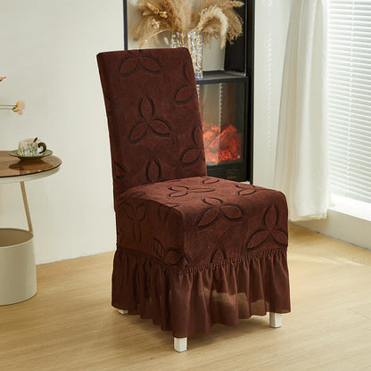 Stuhlhusse aus einfarbigem Stretch-Jacquard - Kaffee - 6 Stück - Rock - image 19