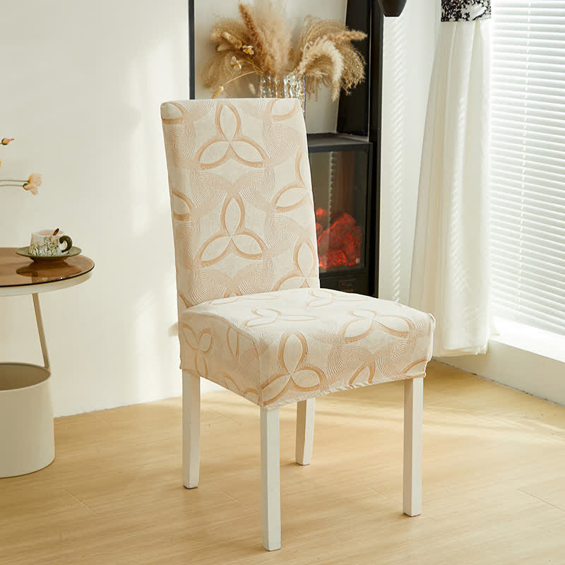 Stuhlhusse aus einfarbigem Stretch-Jacquard - Beige - 6 Stück - Standard - image 12
