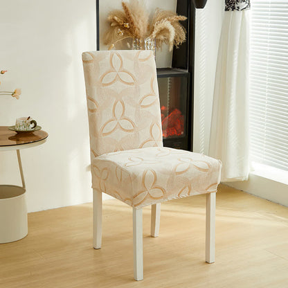 Stuhlhusse aus einfarbigem Stretch-Jacquard - Beige - 6 Stück - Standard - image 12