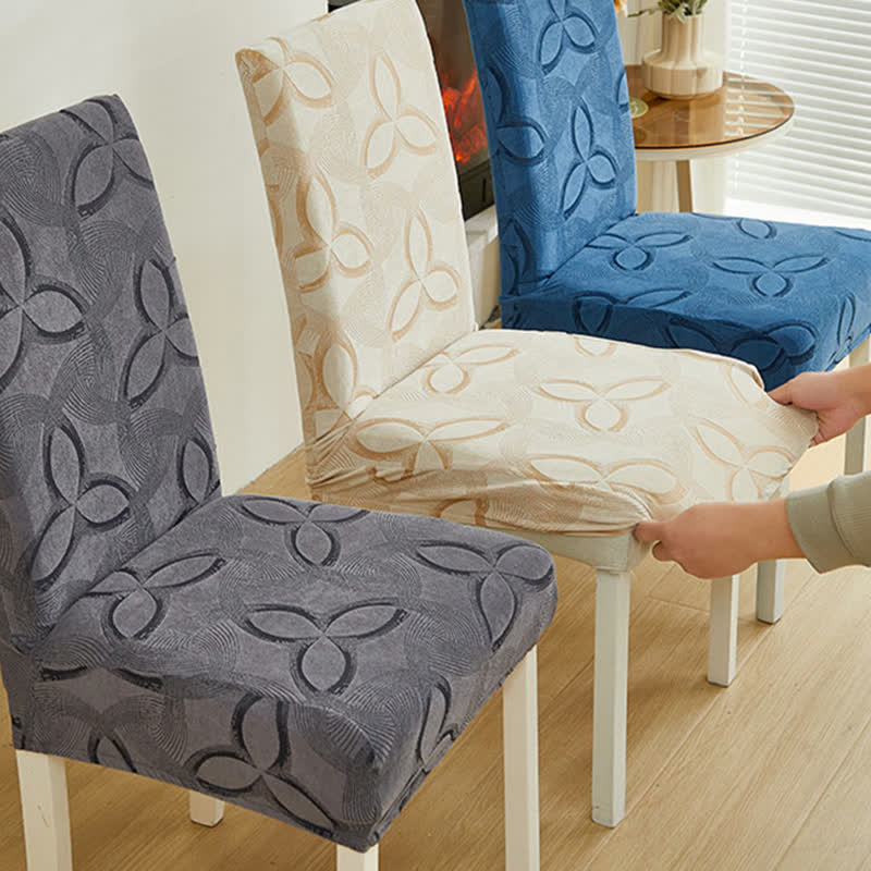 Stuhlhusse aus einfarbigem Stretch-Jacquard - image 2