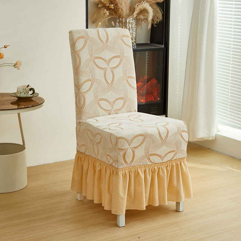 Stuhlhusse aus einfarbigem Stretch-Jacquard - Beige - 6 Stück - Rock - image 11