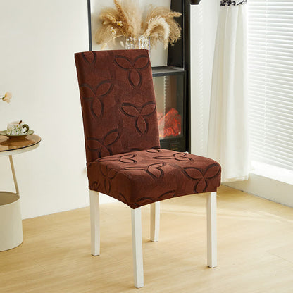 Stuhlhusse aus einfarbigem Stretch-Jacquard - Kaffee - 6 Stück - Standard - image 20