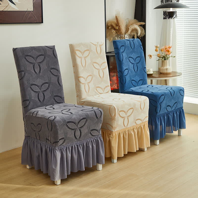 Stuhlhusse aus einfarbigem Stretch-Jacquard - image 0