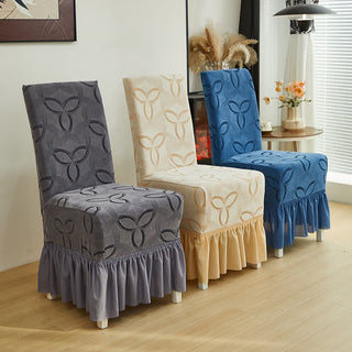 Stuhlhusse aus einfarbigem Stretch-Jacquard - image 0