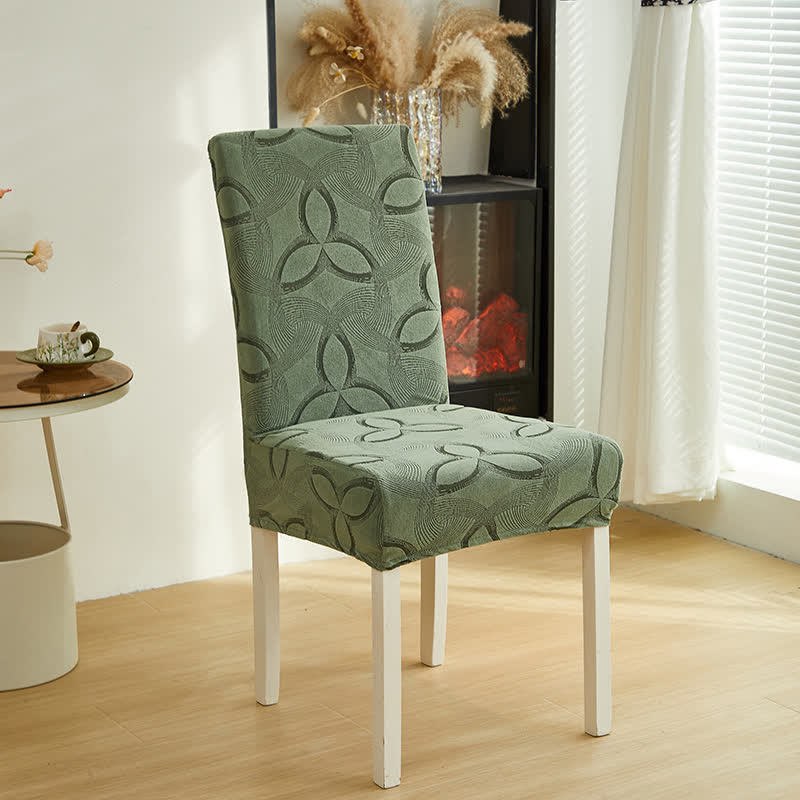 Stuhlhusse aus einfarbigem Stretch-Jacquard - Salbeigrün - 6 Stück - Standard - image 22
