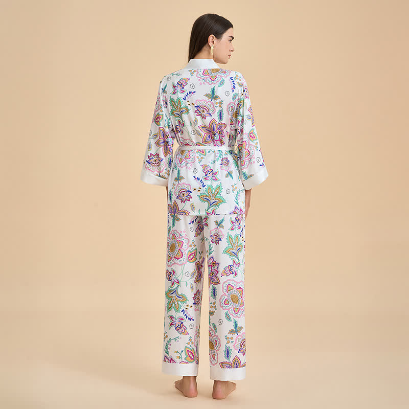 Retro-Blumen-Kimono-Loungewear-Set - image 4