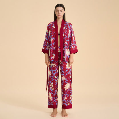 Loungewear-Set im Retro-Blumenkimono-Stil - image 1