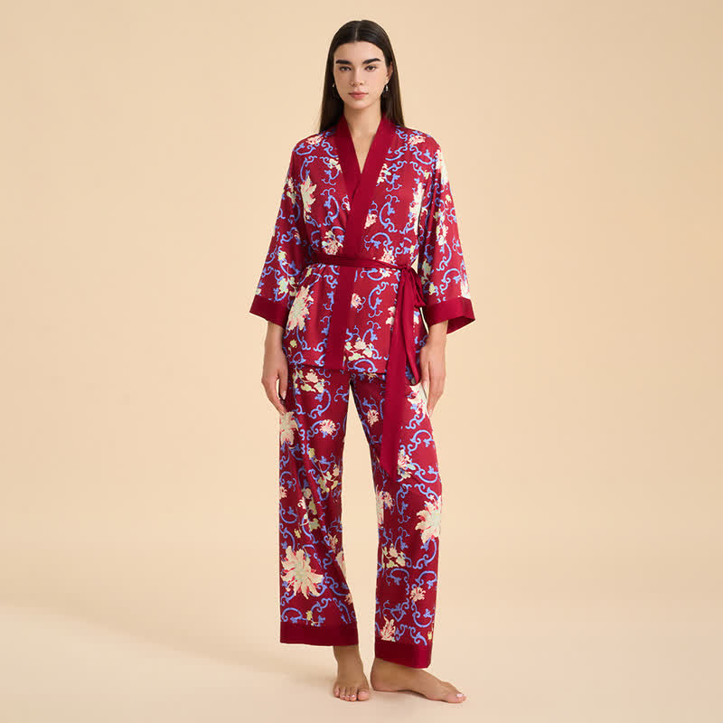 Loungewear-Set im Retro-Blumenkimono-Stil - image 2