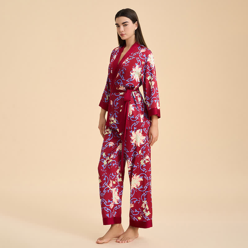 Loungewear-Set im Retro-Blumenkimono-Stil - image 4