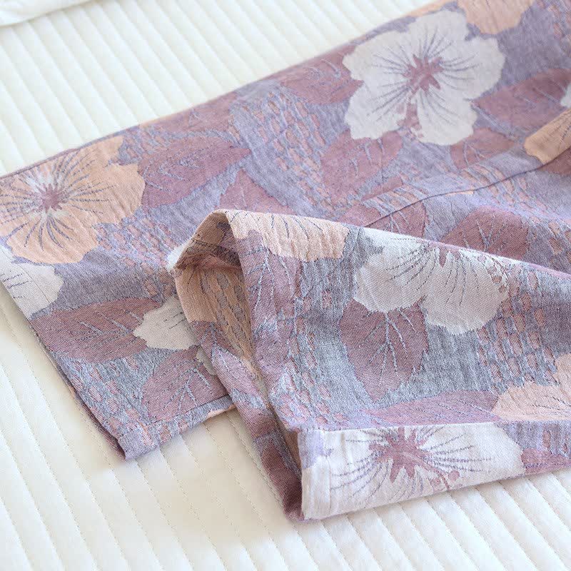 Loungewear-Set aus Baumwolle mit Kirschblüten-Jacquardmuster - image 11