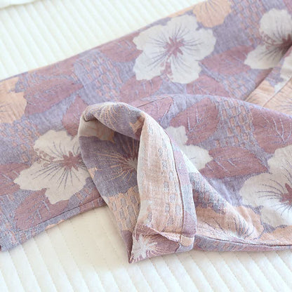 Loungewear-Set aus Baumwolle mit Kirschblüten-Jacquardmuster - image 10