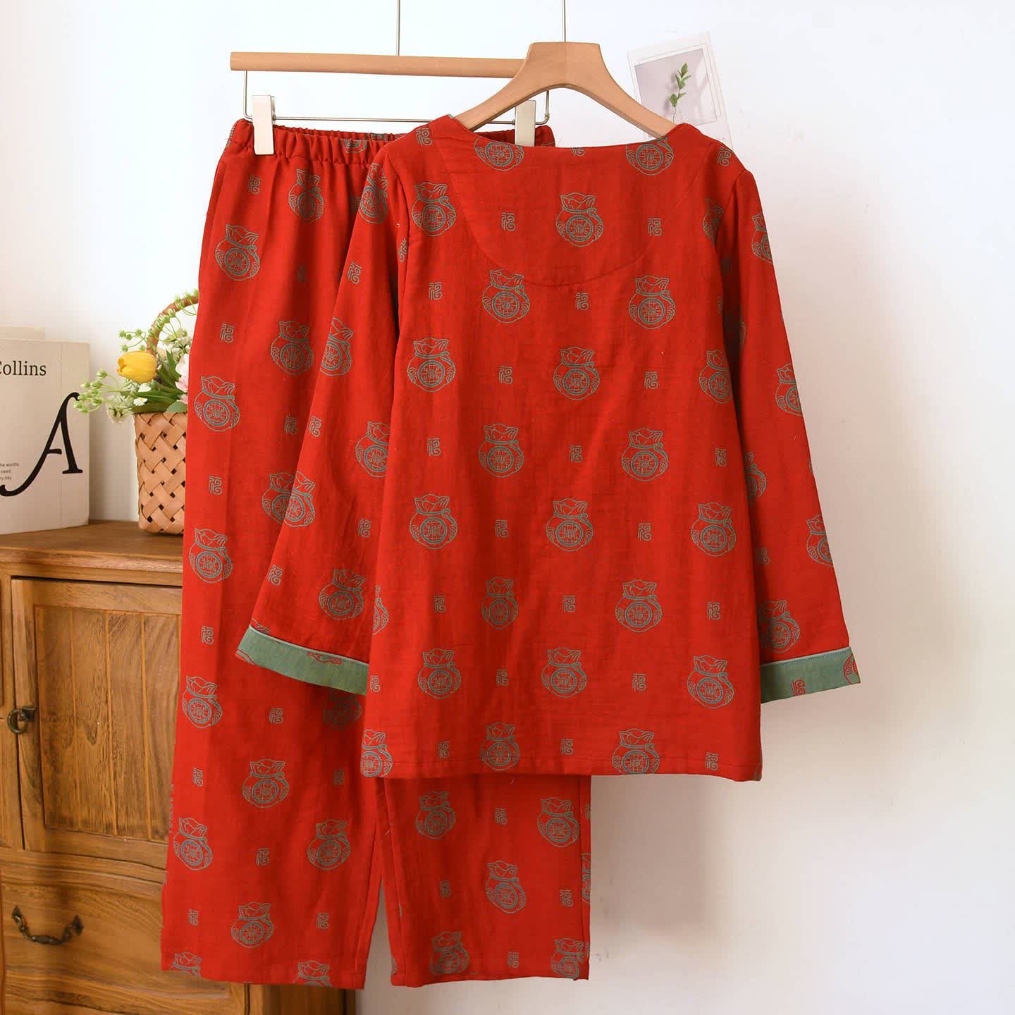 Loungewear-Set aus Baumwolle mit Glückstaschenmuster - image 4