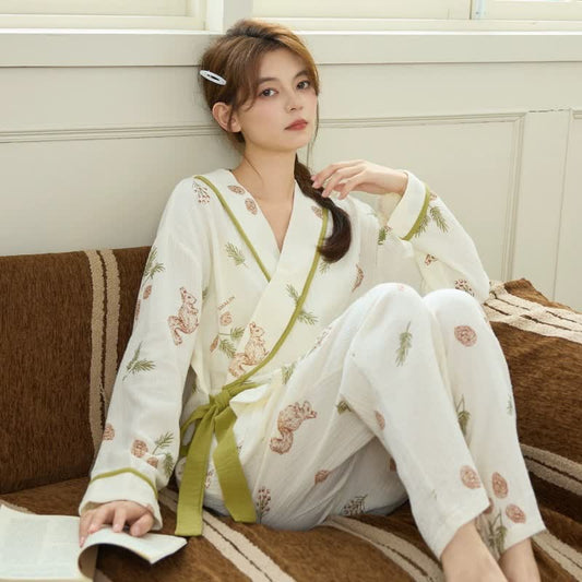 Loungewear-Set mit Waldhörnchen- und Eichelmotiv - image 0