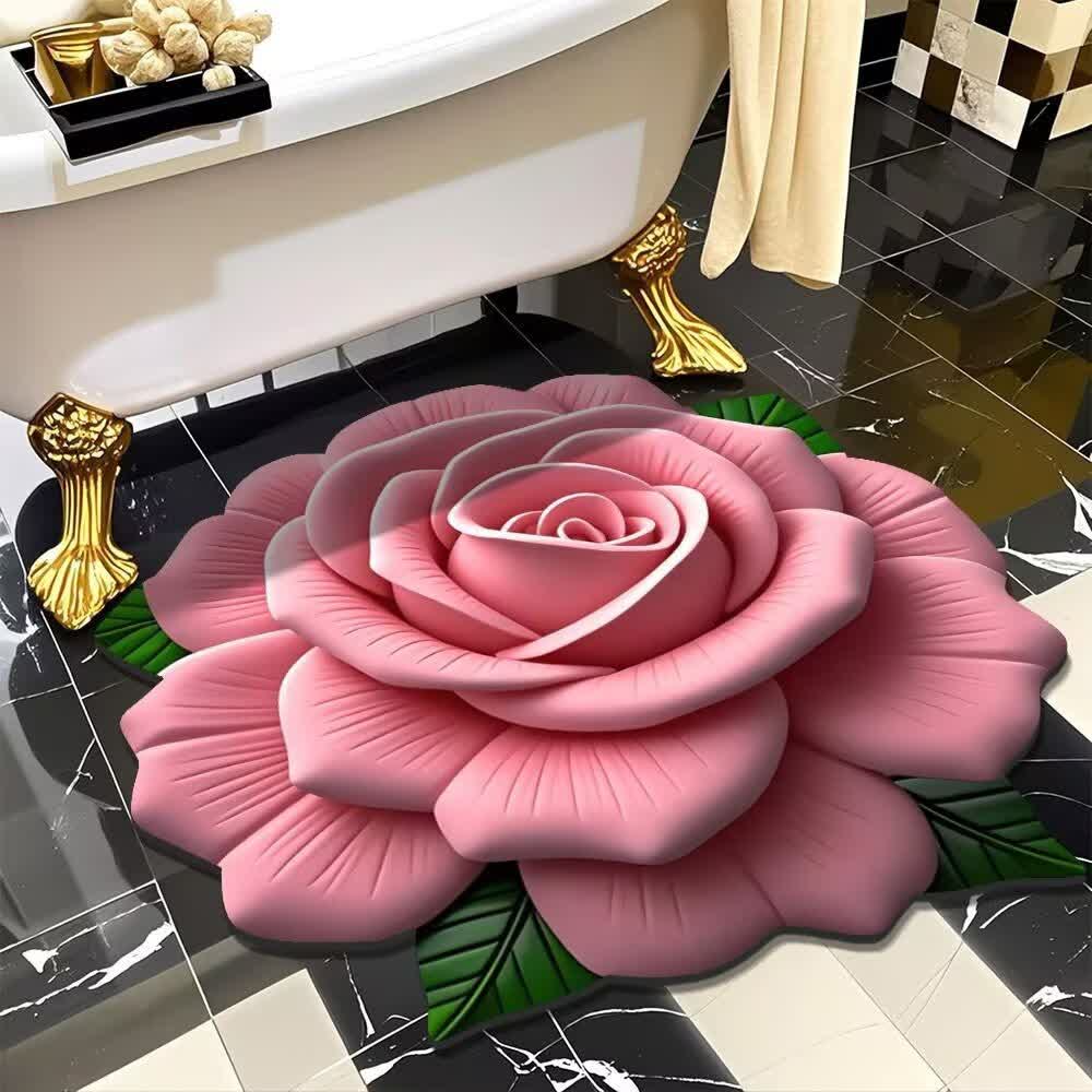 Romantischer Rosen-Teppich mit 3D-Effekt - Rosa - 120cm x 120cm - image 3