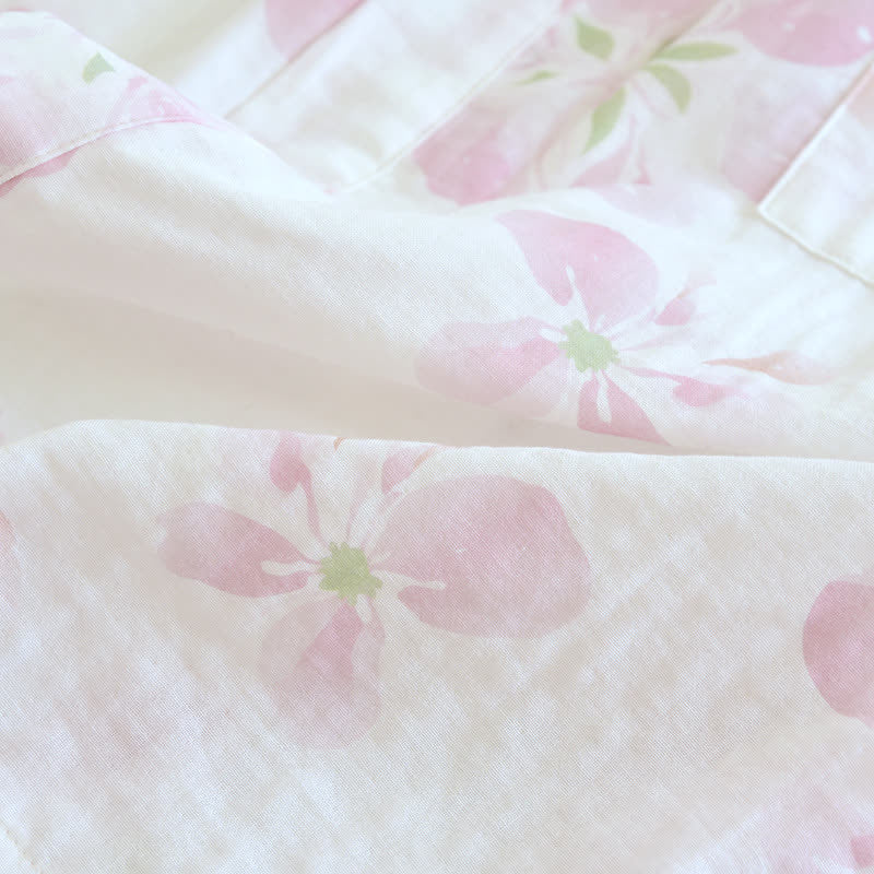Kimono-Bademantel aus Baumwollgaze mit Kirschblütenmuster - image 11