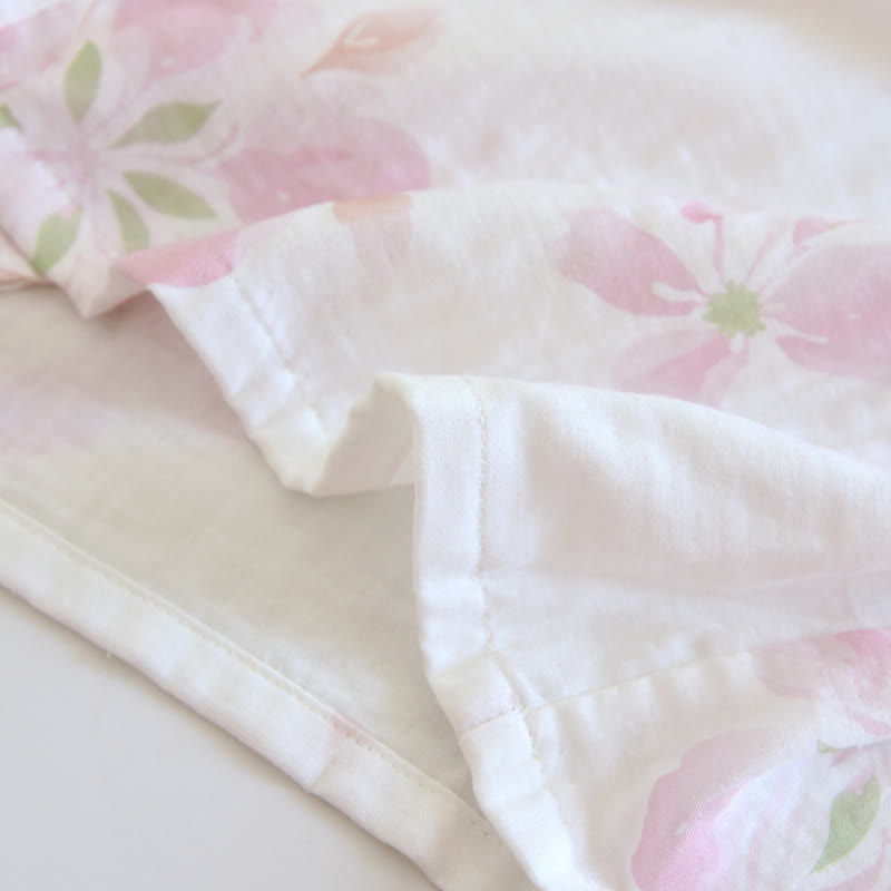 Kimono-Bademantel aus Baumwollgaze mit Kirschblütenmuster - image 10