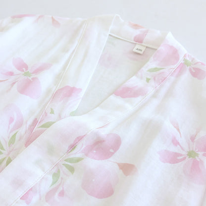 Kimono-Bademantel aus Baumwollgaze mit Kirschblütenmuster - image 5
