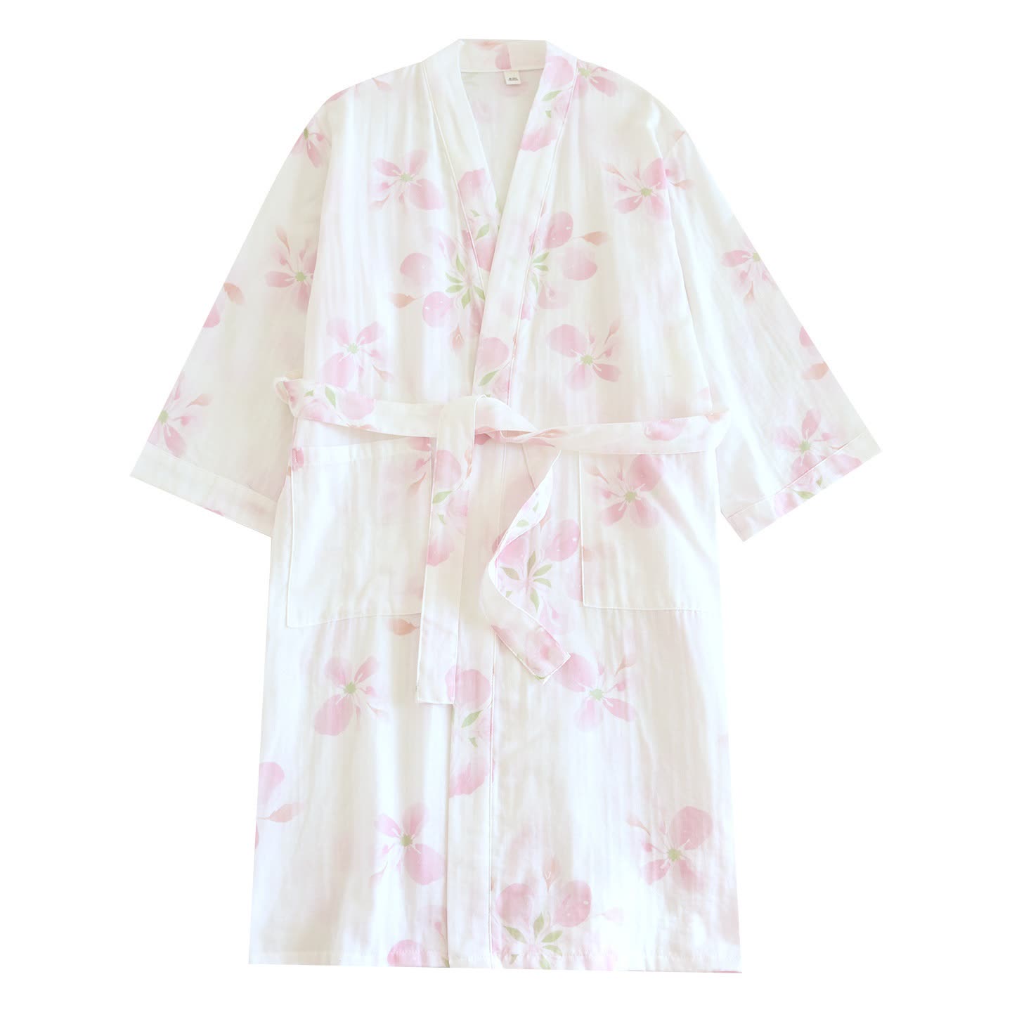 Kimono-Bademantel aus Baumwollgaze mit Kirschblütenmuster - image 12