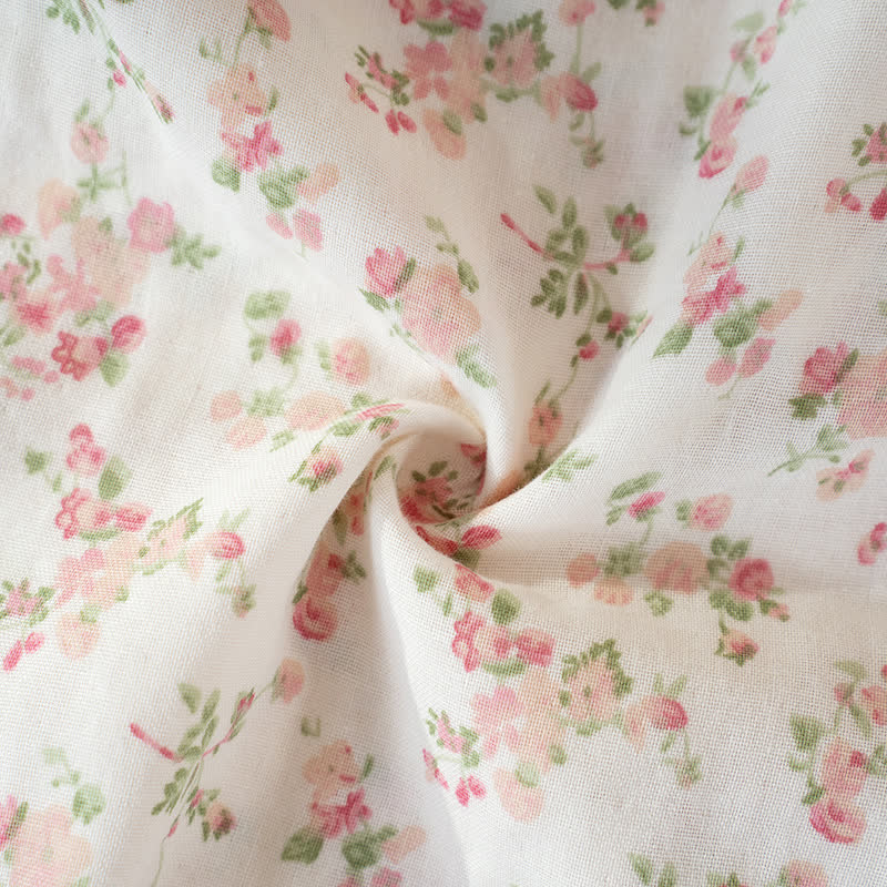 Ärmelloses Nachthemd aus reiner Baumwolle mit rosa Blumenmuster - image 7