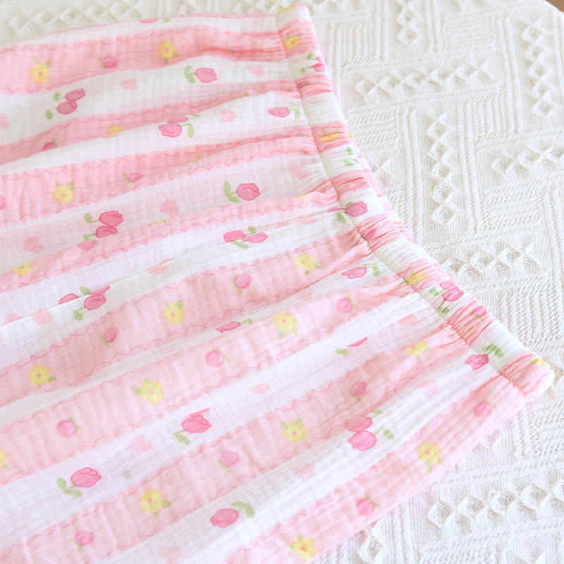 Gestreiftes Loungewear-Set aus Baumwolle mit Rosenmuster - image 10