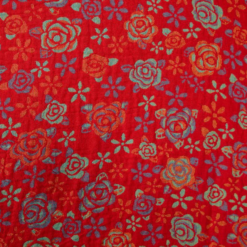 Romantischer Kimono-Bademantel aus Baumwolle mit Rosenmuster - image 9