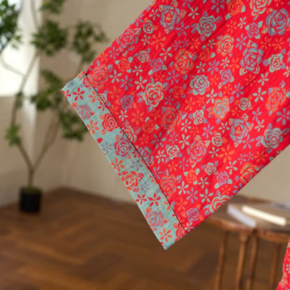 Romantischer Kimono-Bademantel aus Baumwolle mit Rosenmuster - image 6