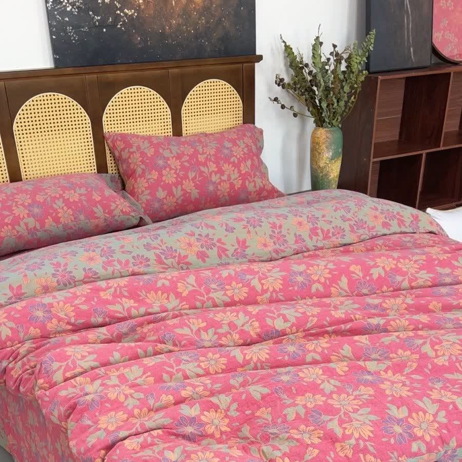 Bettwäsche-Set „Country Gardenia Floral“ aus Baumwollgaze (4-teilig) - image 2