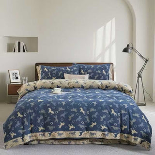 Bettwäsche-Set „Whimsical Pony“ aus Baumwollgaze (4-teilig) - König - image 0