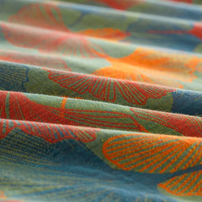 Künstlerisches Bettwäsche-Set aus Baumwollgaze mit Ginkgoblatt-Motiv (4-teilig) - image 7