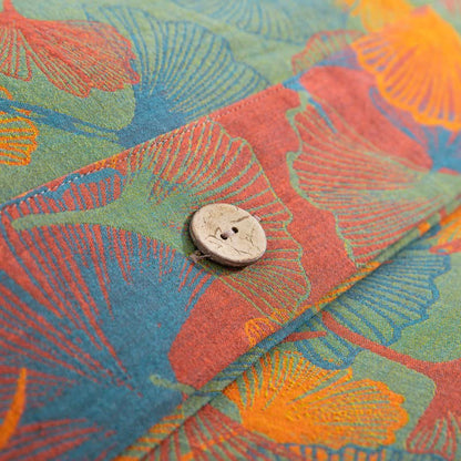 Künstlerisches Bettwäsche-Set aus Baumwollgaze mit Ginkgoblatt-Motiv (4-teilig) - image 6