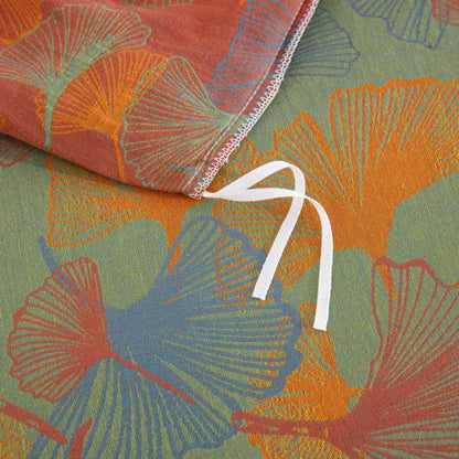 Künstlerisches Bettwäsche-Set aus Baumwollgaze mit Ginkgoblatt-Motiv (4-teilig) - image 8