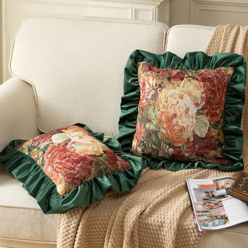 Ölgemälde Pfingstrose Rüschen-Zierkissen - image 2