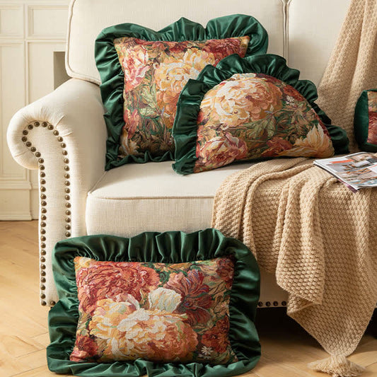 Ölgemälde Pfingstrose Rüschen-Zierkissen - image 0