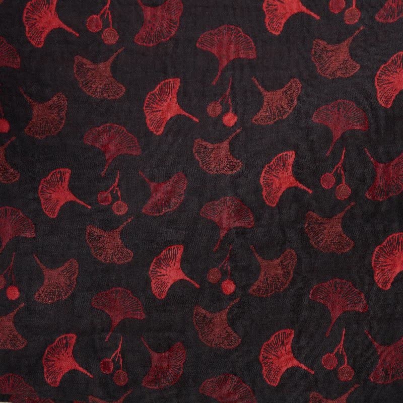 Zweifarbiger Kimono-Bademantel aus Ginkgo-Baumwollgaze - image 23