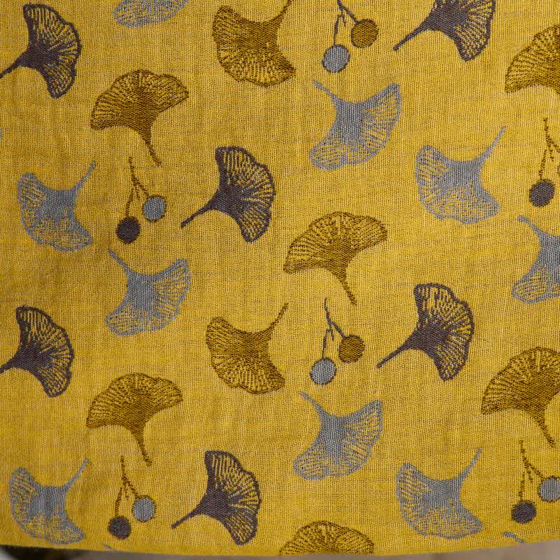 Zweifarbiger Kimono-Bademantel aus Ginkgo-Baumwollgaze - image 25