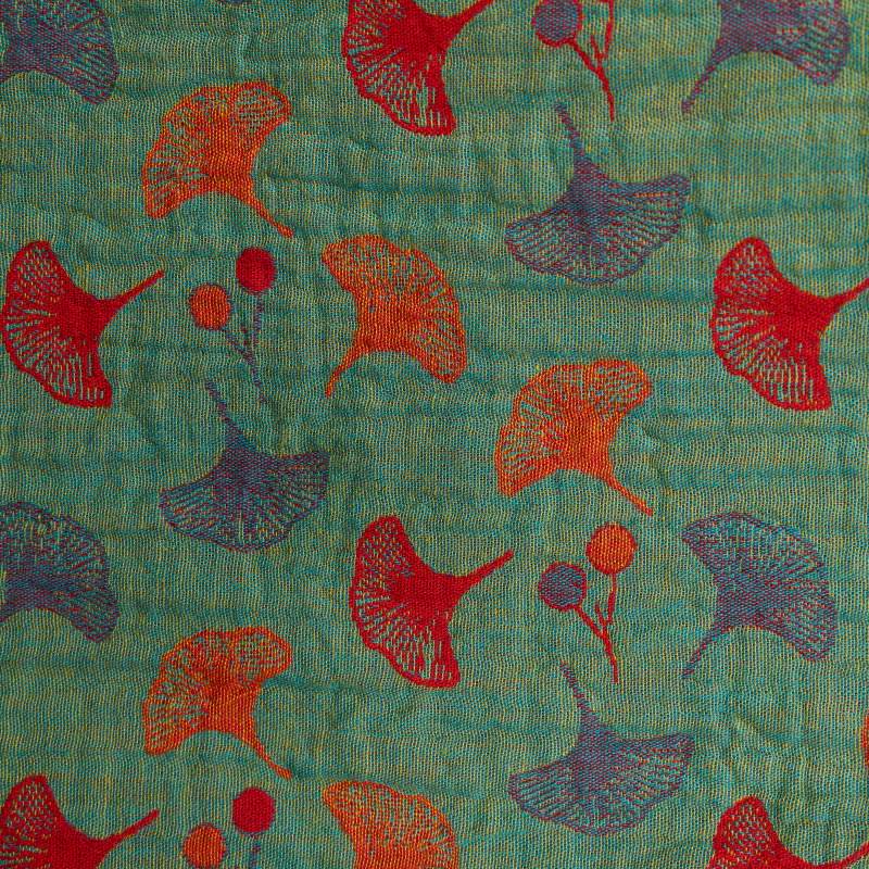 Zweifarbiger Kimono-Bademantel aus Ginkgo-Baumwollgaze - image 29