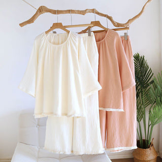 Minimalistisches einfarbiges Loungewear-Set aus Baumwolle - image 0