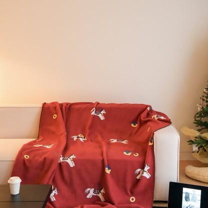 Wendbare Kuscheldecke mit Trojanischem Pferd-Motiv aus Kunstwolle - image 1
