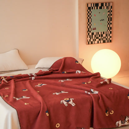 Wendbare Kuscheldecke mit Trojanischem Pferd-Motiv aus Kunstwolle - image 3