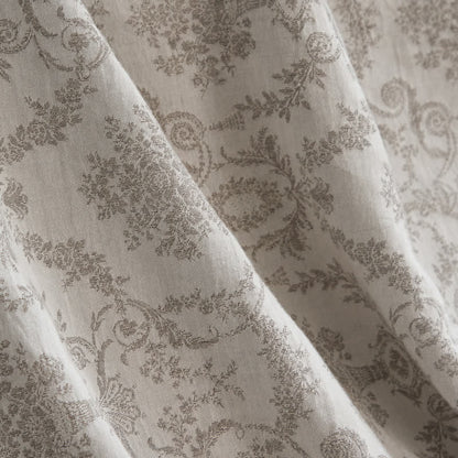 Vintage-Decke aus Baumwoll-Leinen-Mischgewebe mit botanischem Jacquardmuster - image 3