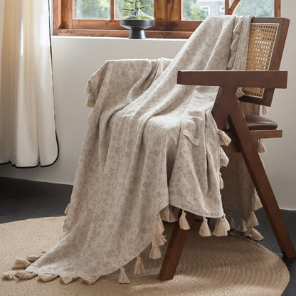 Country Vine Jacquard-Baumwoll-Leinen-Decke - image 1