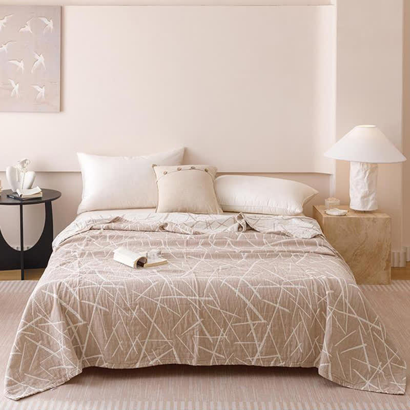 Moderne geometrische Jacquard-Baumwollgaze-Steppdecke - image 6