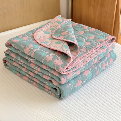 Elegante Steppdecke aus botanischem Jacquard-Baumwollgaze - image 5